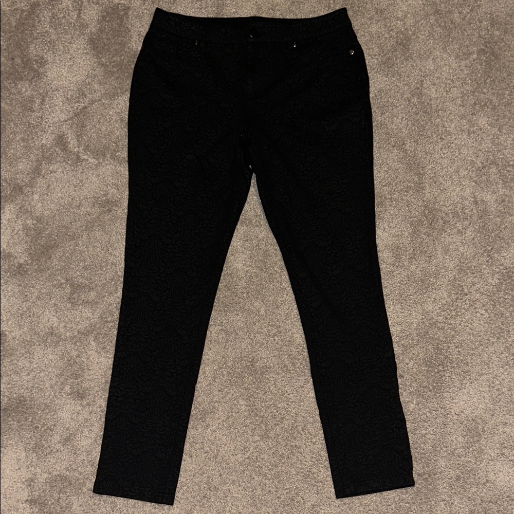 Cato Black Textured Pants